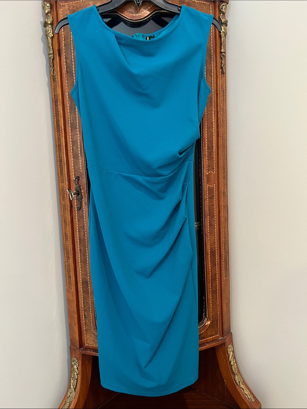 Miusol Teal Sleeveless Midi Sheath Dress
